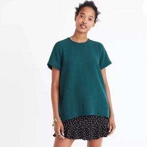 Madewell • Pleat Back Green Blouse